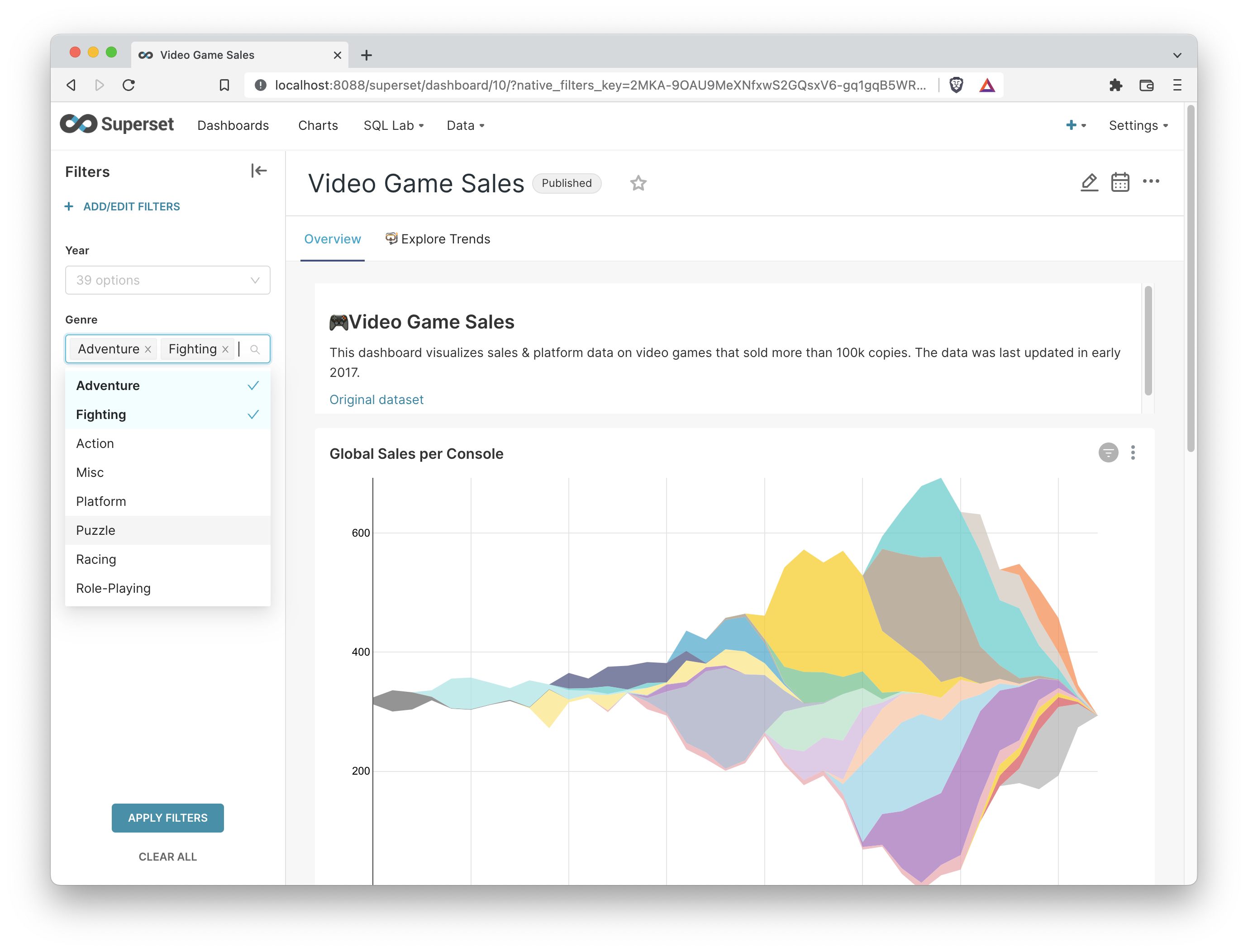 Superset Dashboard Native Filters