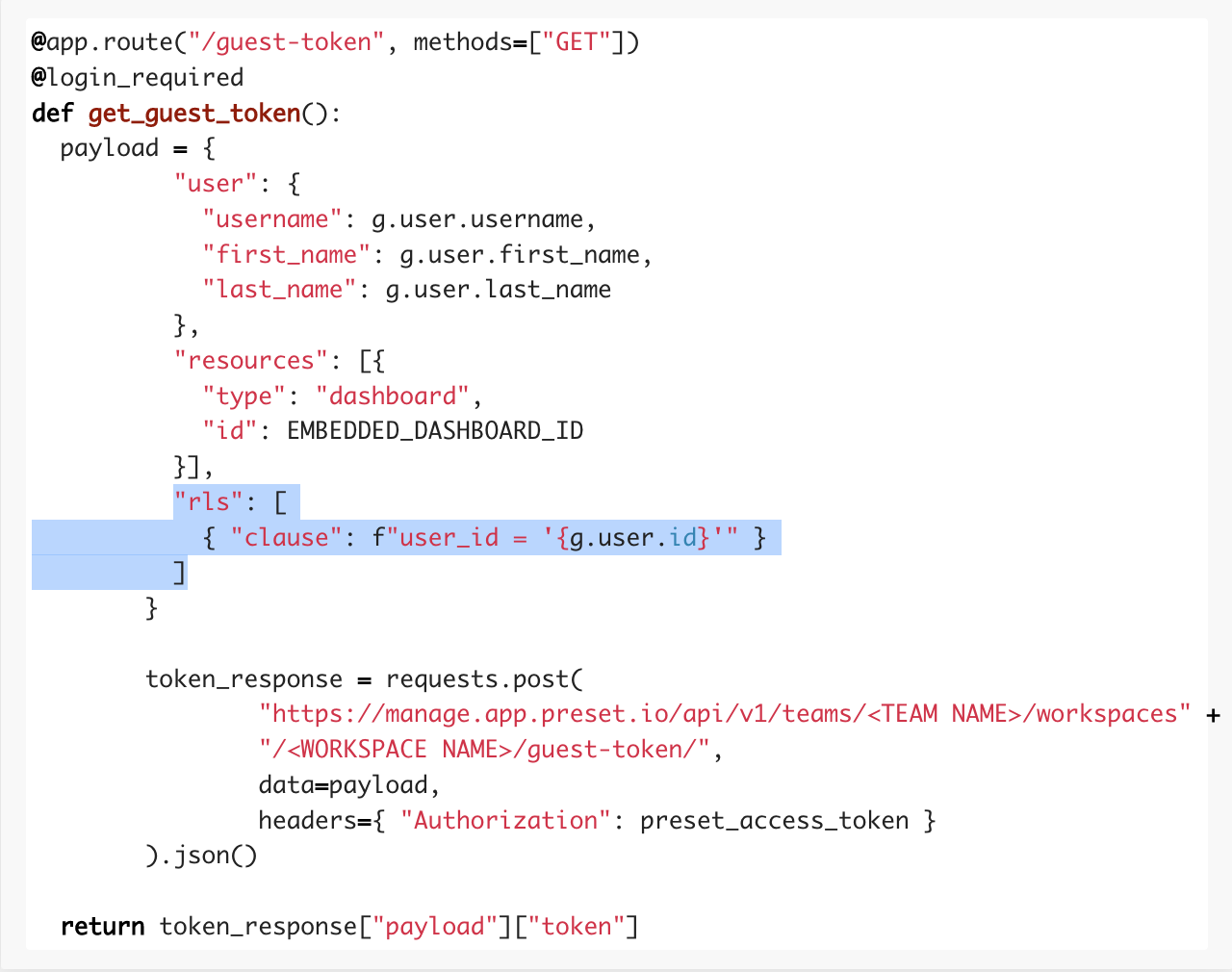 Superset Preset No Code RLS
