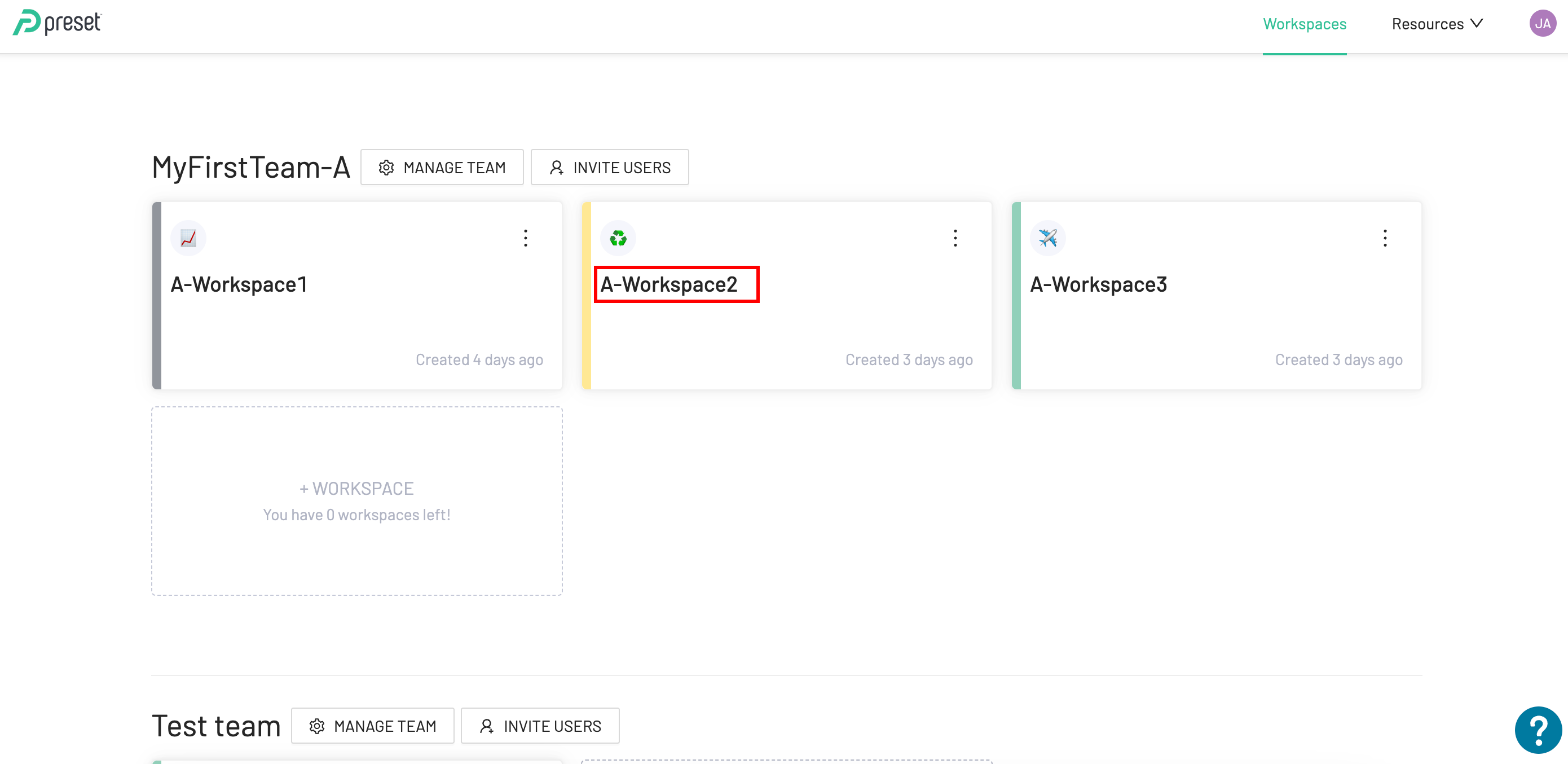 Workspace title in Manager