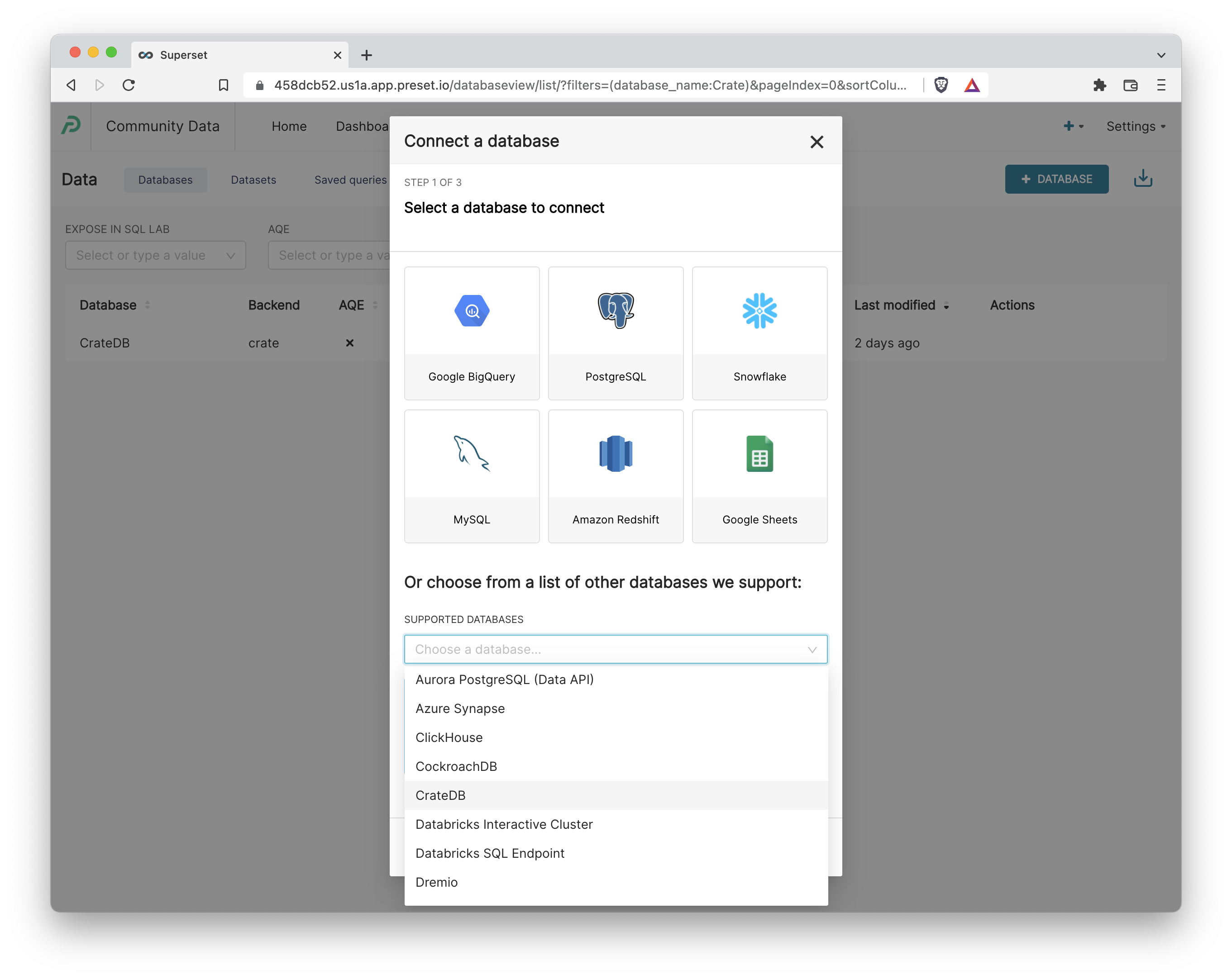CrateDB Superset