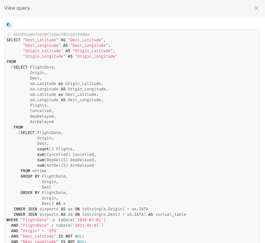 Virtual Dataset View Query