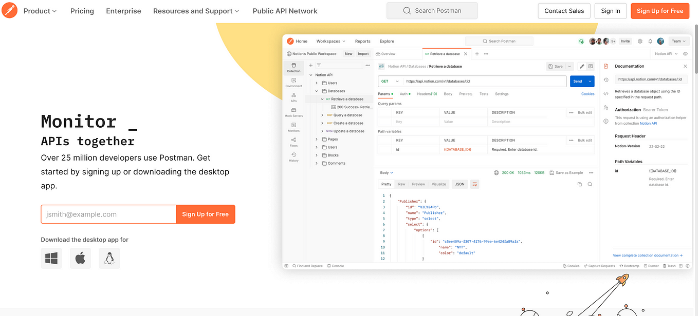 Postman Website/Interface