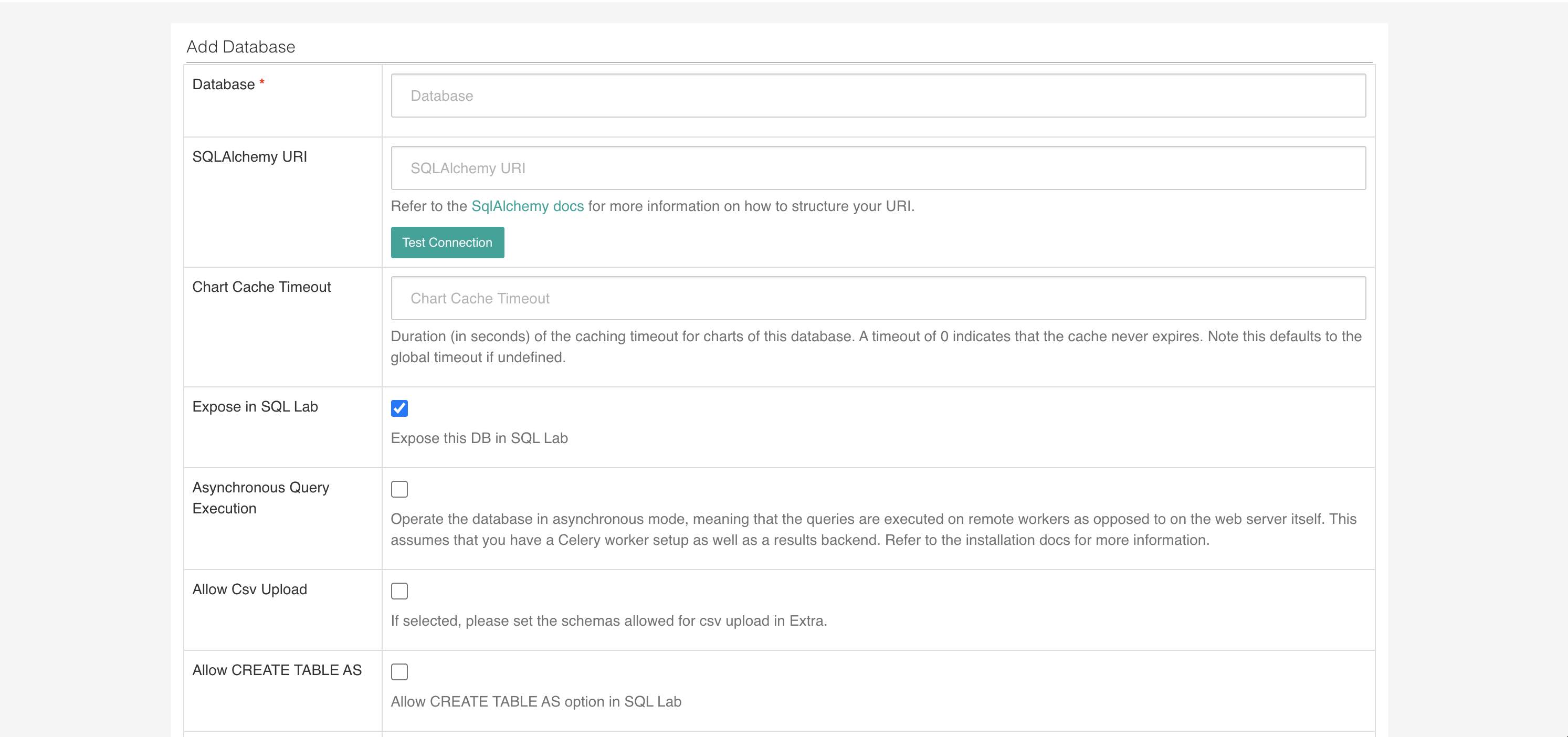 Add Database Screen Before