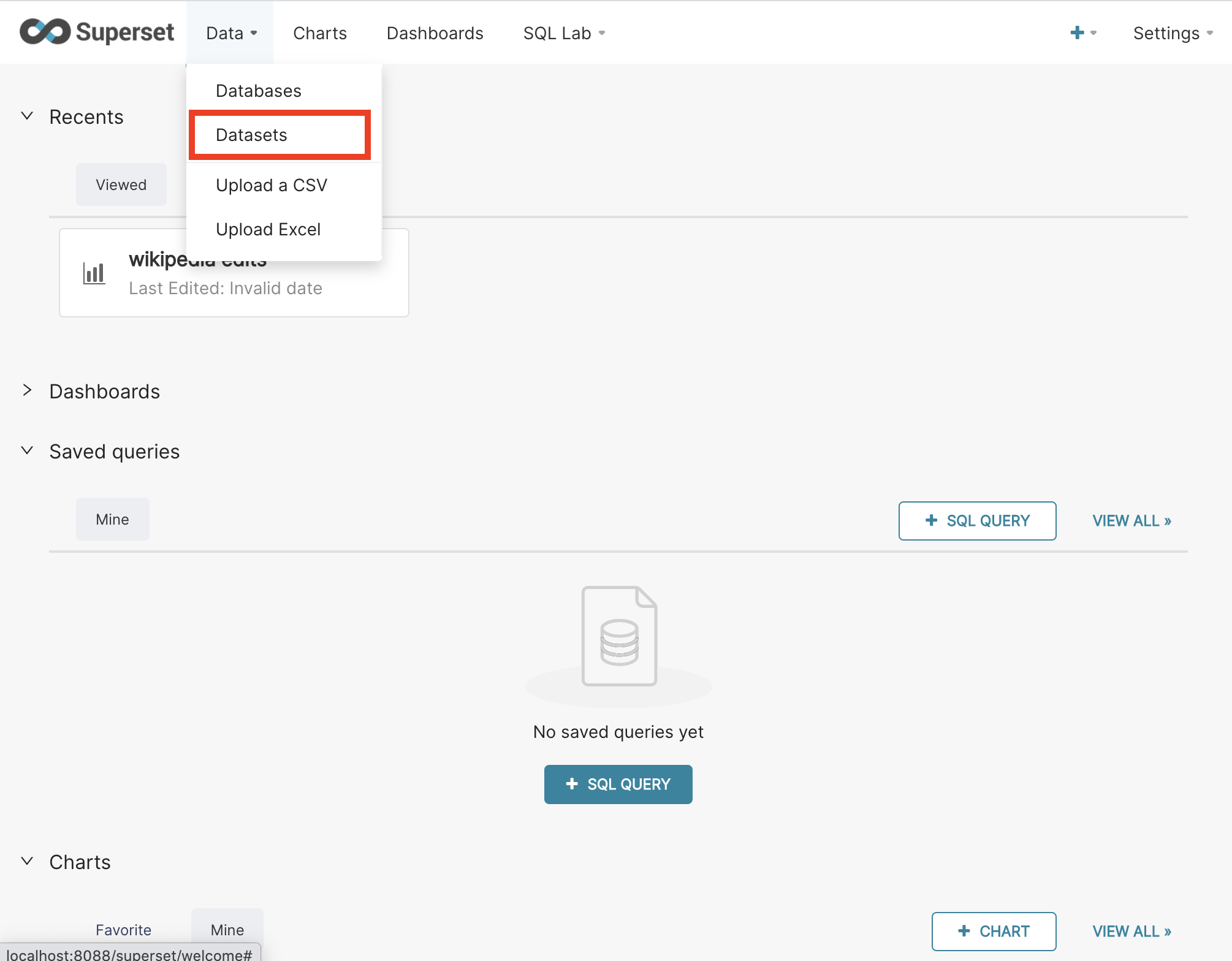 superset select datasets