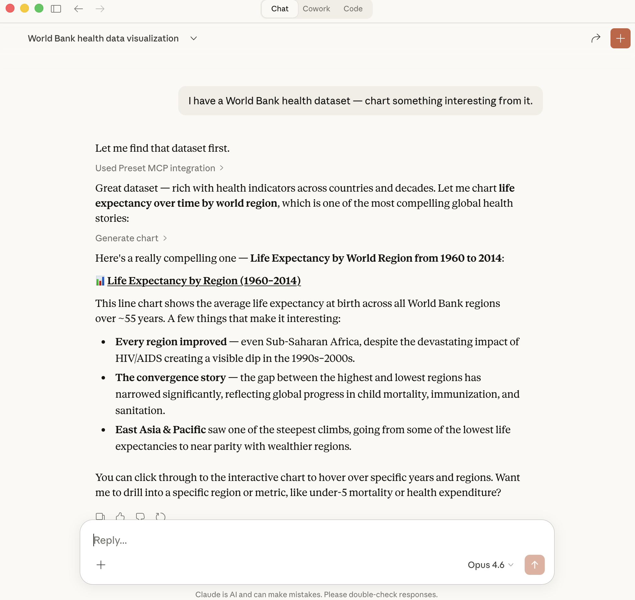 Ask questions about your data in plain English — Claude uses Preset's MCP service to find datasets and generate insights.